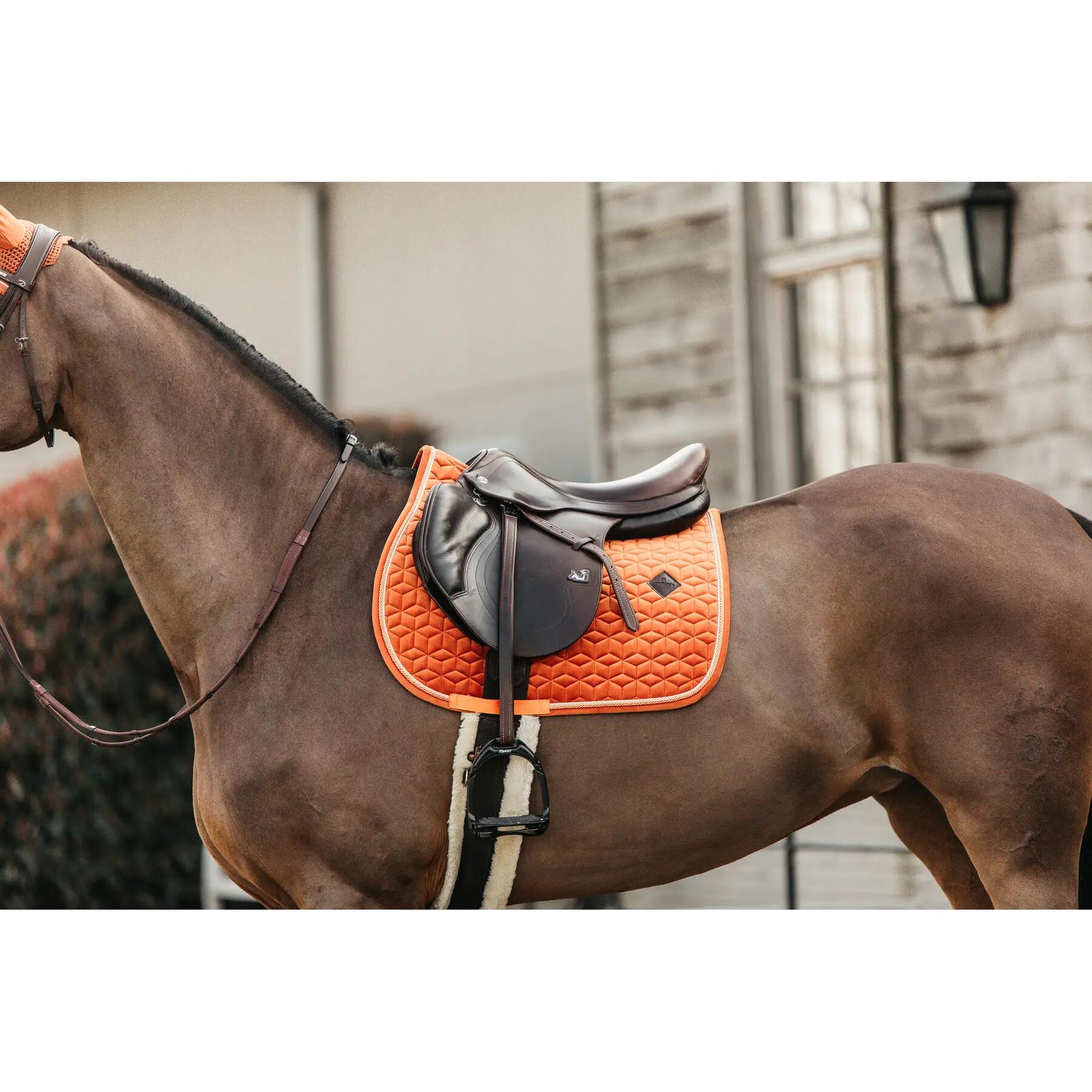 Tapis de selle velours orange pony 2/7
