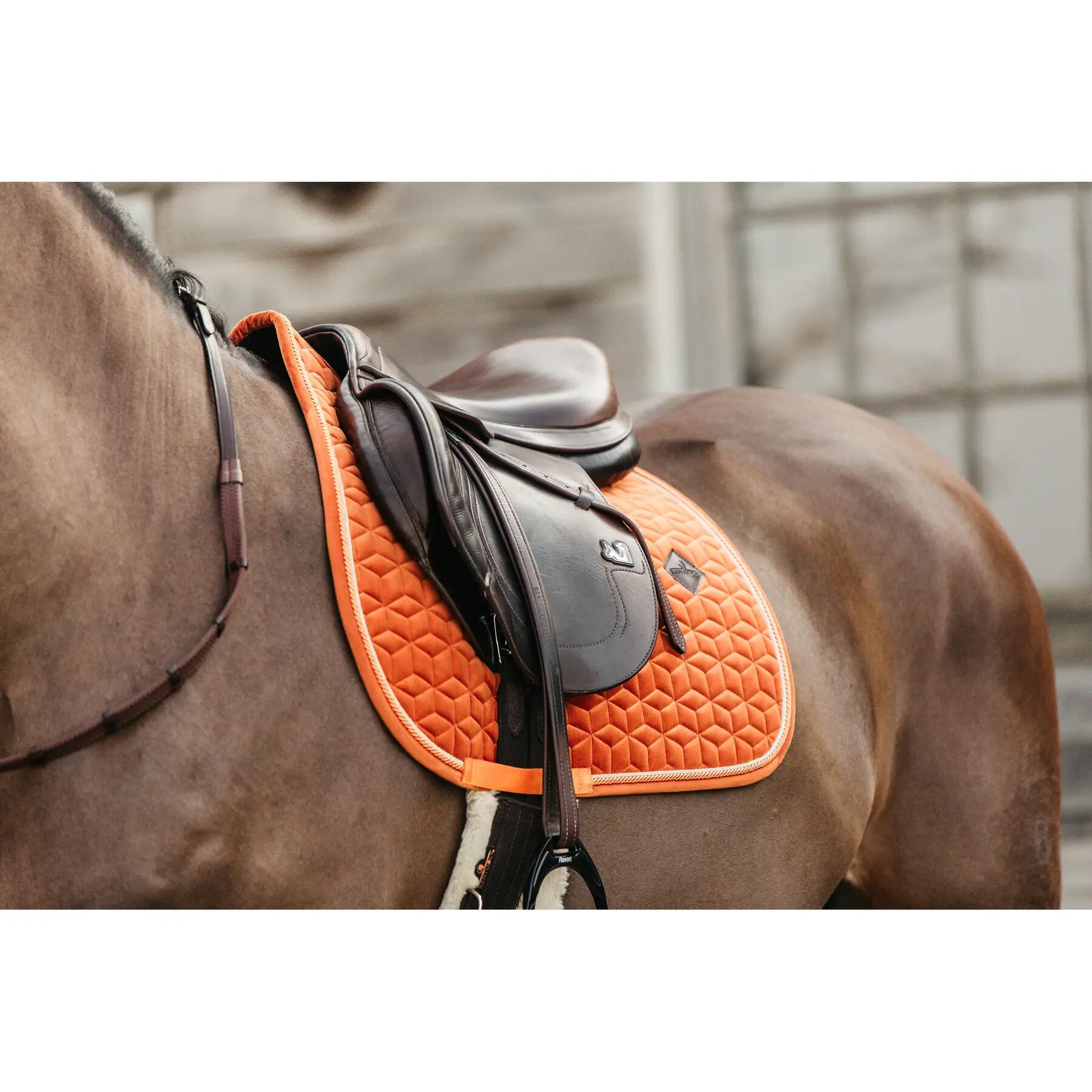 Tapis de selle velours orange pony 7/7