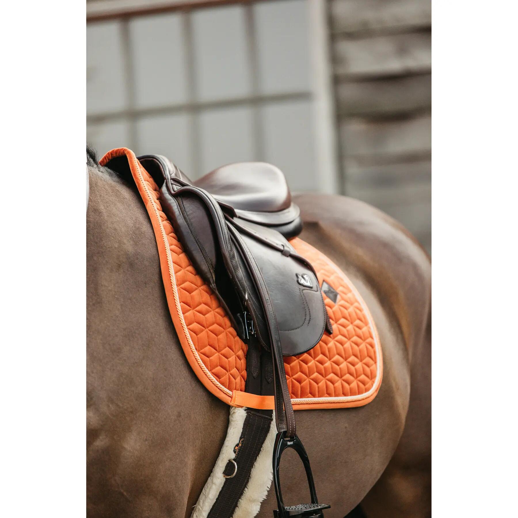 Tapis de selle velours orange pony 6/7