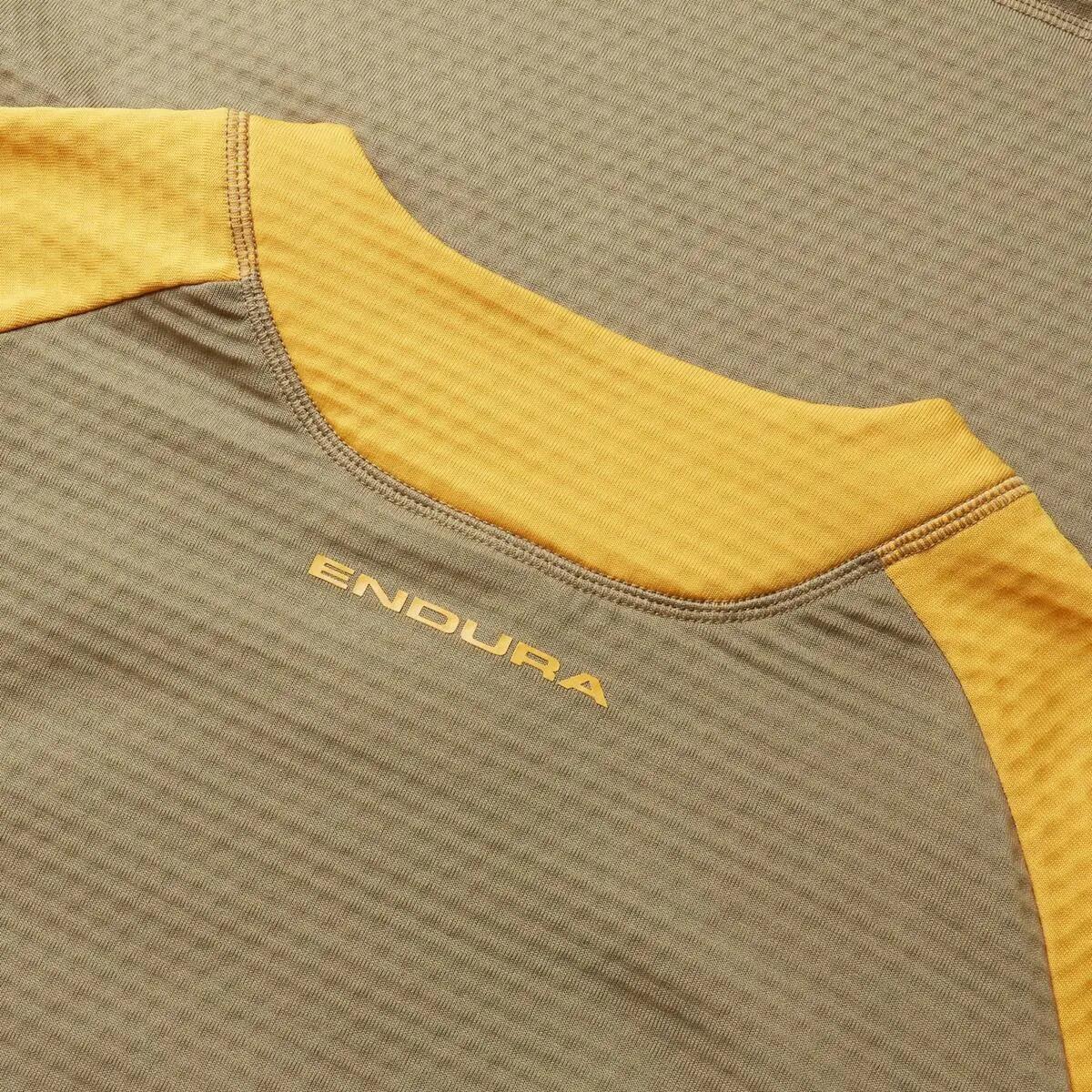 Maillot Manches Longues Polaire Endura SingleTrack Vert/Jaune 3/4