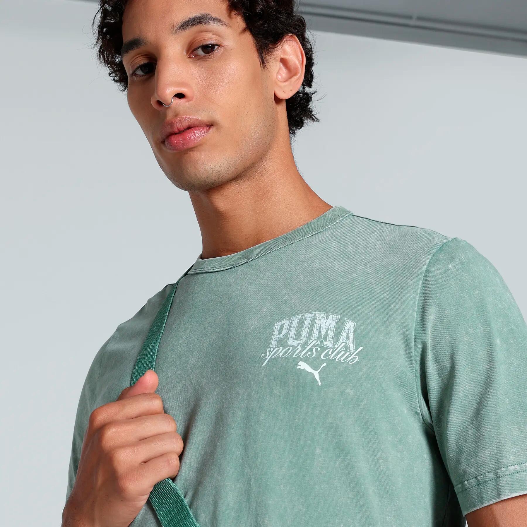 Pánské turistika tričko s krátkým rukávem Washed T-Shirt PUMA Green Moon 7/7