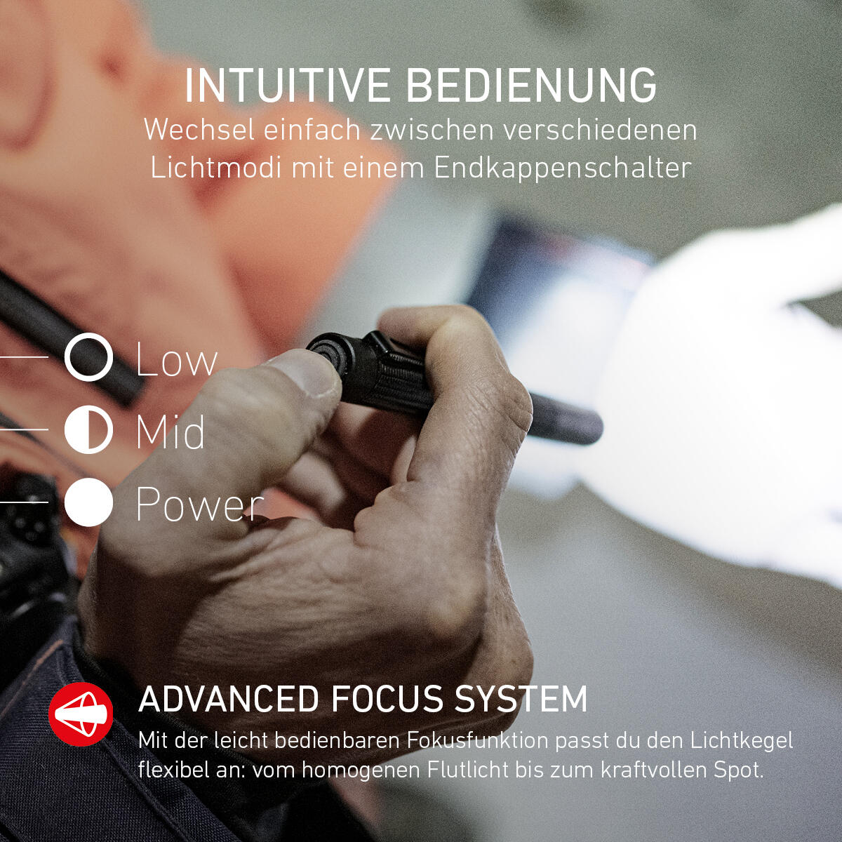 Lampe torche LED rechargeable –  300 lm, IP54, portée 100 m, USB-C – P4R 4/7
