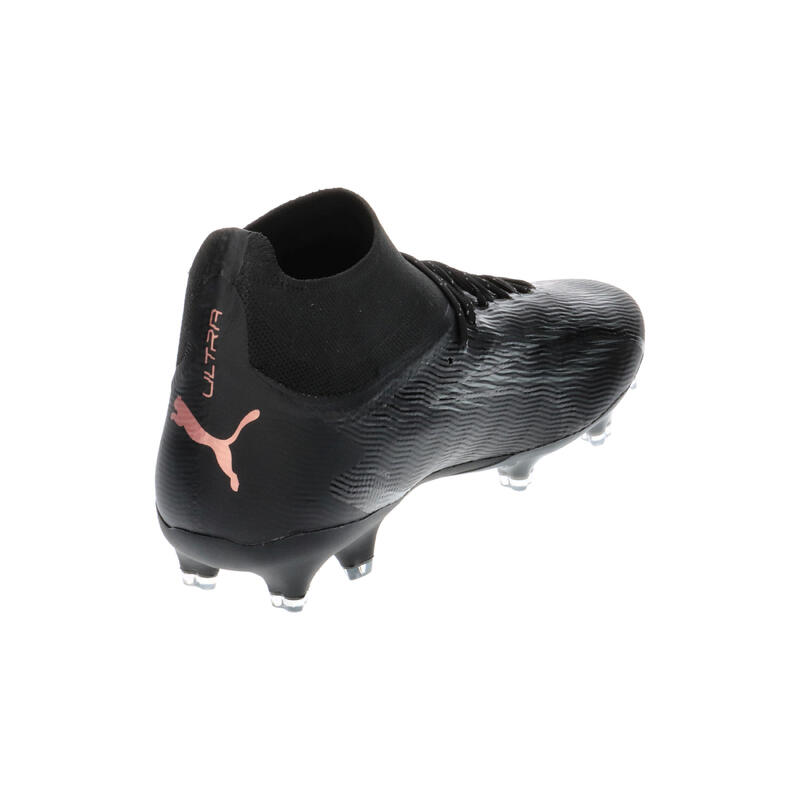 Ghete de fotbal ULTRA PRO FG/AG pentru bărbați PUMA Black Copper Rose Metallic