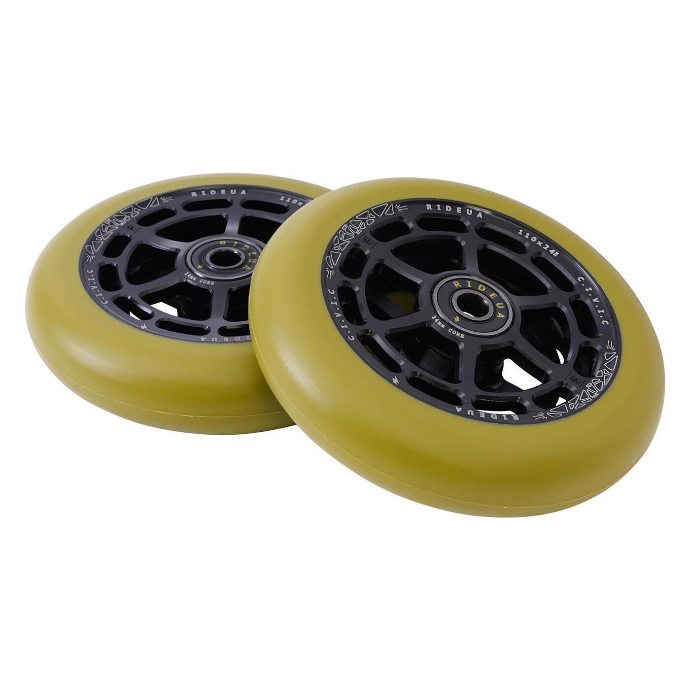 URBANARTT Roue Civic 110x24mm Noir Vert Militaire [x2] 5/6