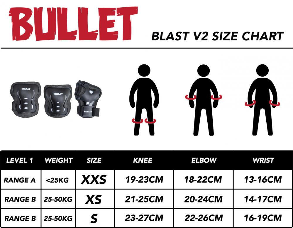 BULLET 3er-Schutzset BLAST V2 JUNIOR Schwarz Weiß 3/7