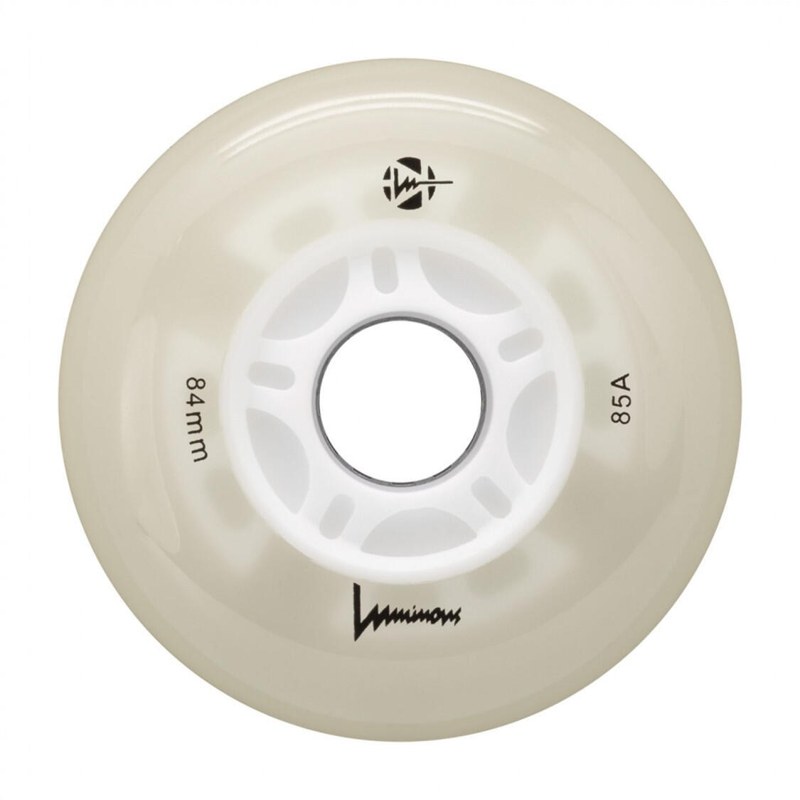 Kółka świecące do rolek LUMINOUS 80mm/85A White Glow 4 sztuki 4/6