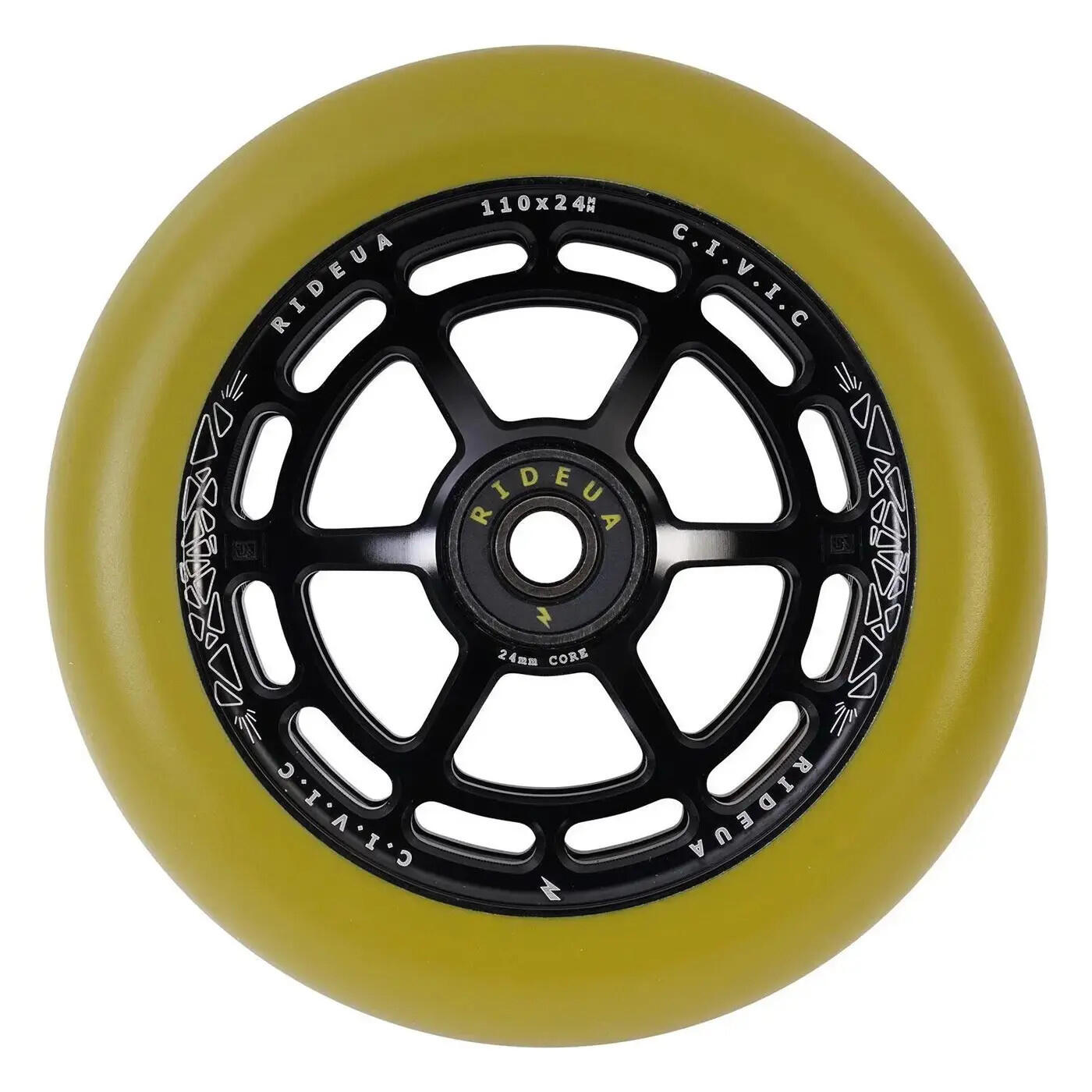 URBANARTT Roue Civic 110x24mm Noir Vert Militaire [x2] 4/6