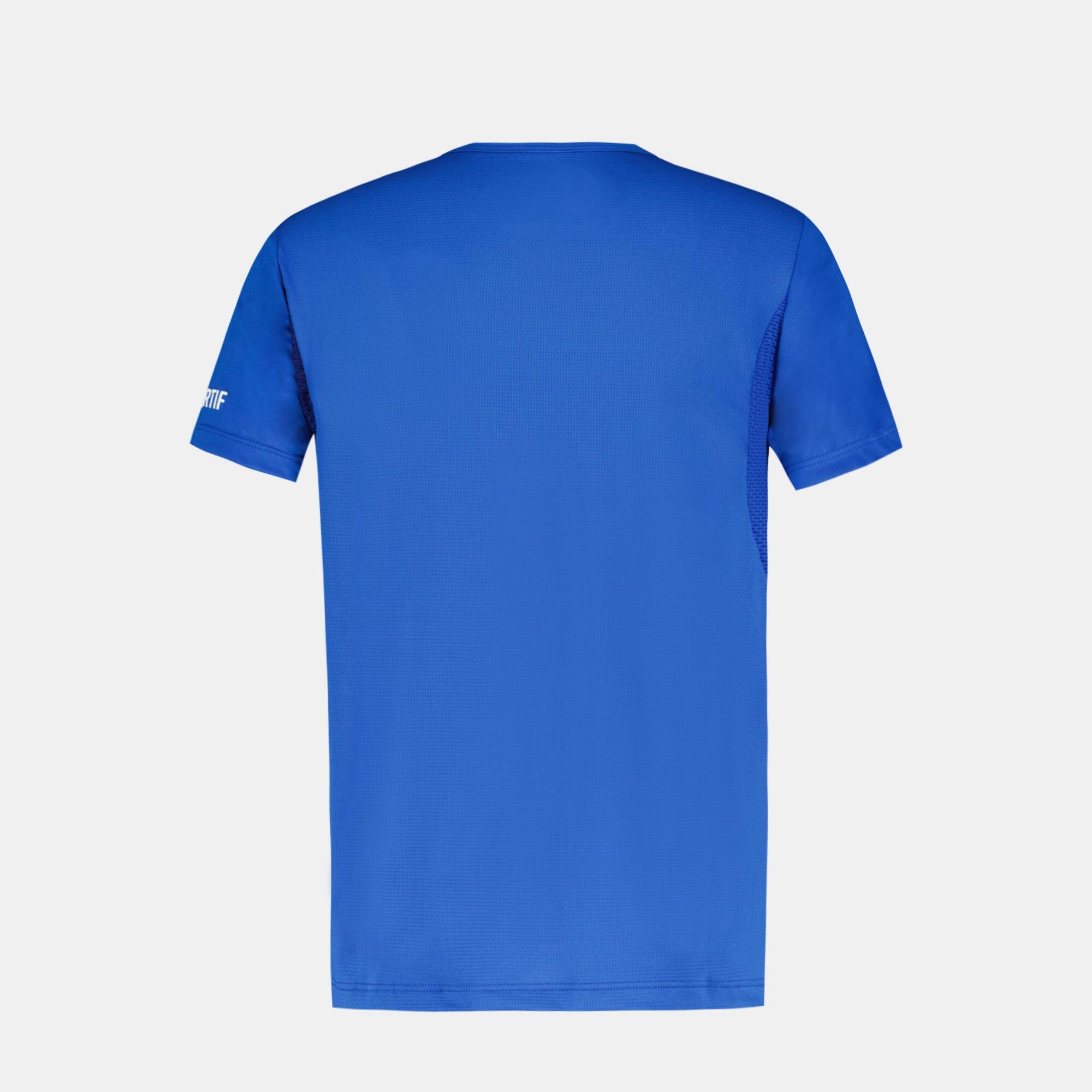 Maglietta Sportiva Blu da Tennis per Bambino Le Coq Sportif 3/5