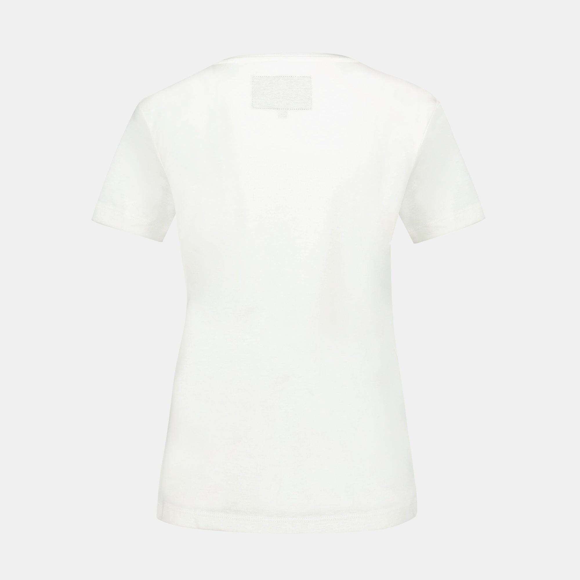 T-Shirt Crème Femme Le Coq Sportif Coq Marshmallow 3/5