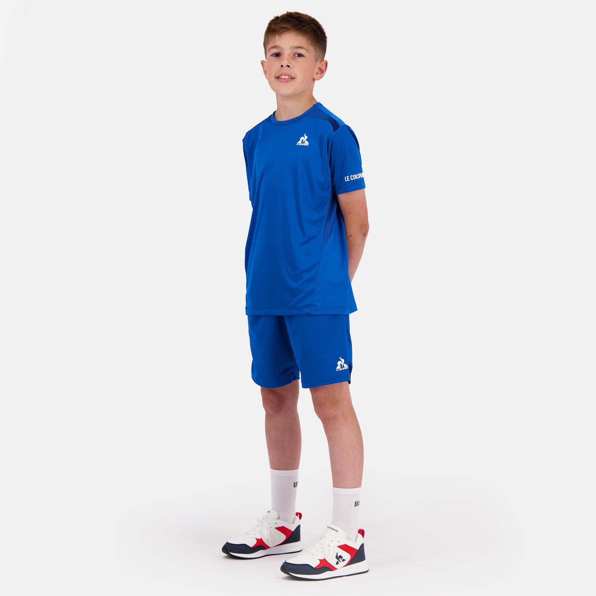 Maglietta Sportiva Blu da Tennis per Bambino Le Coq Sportif 5/5