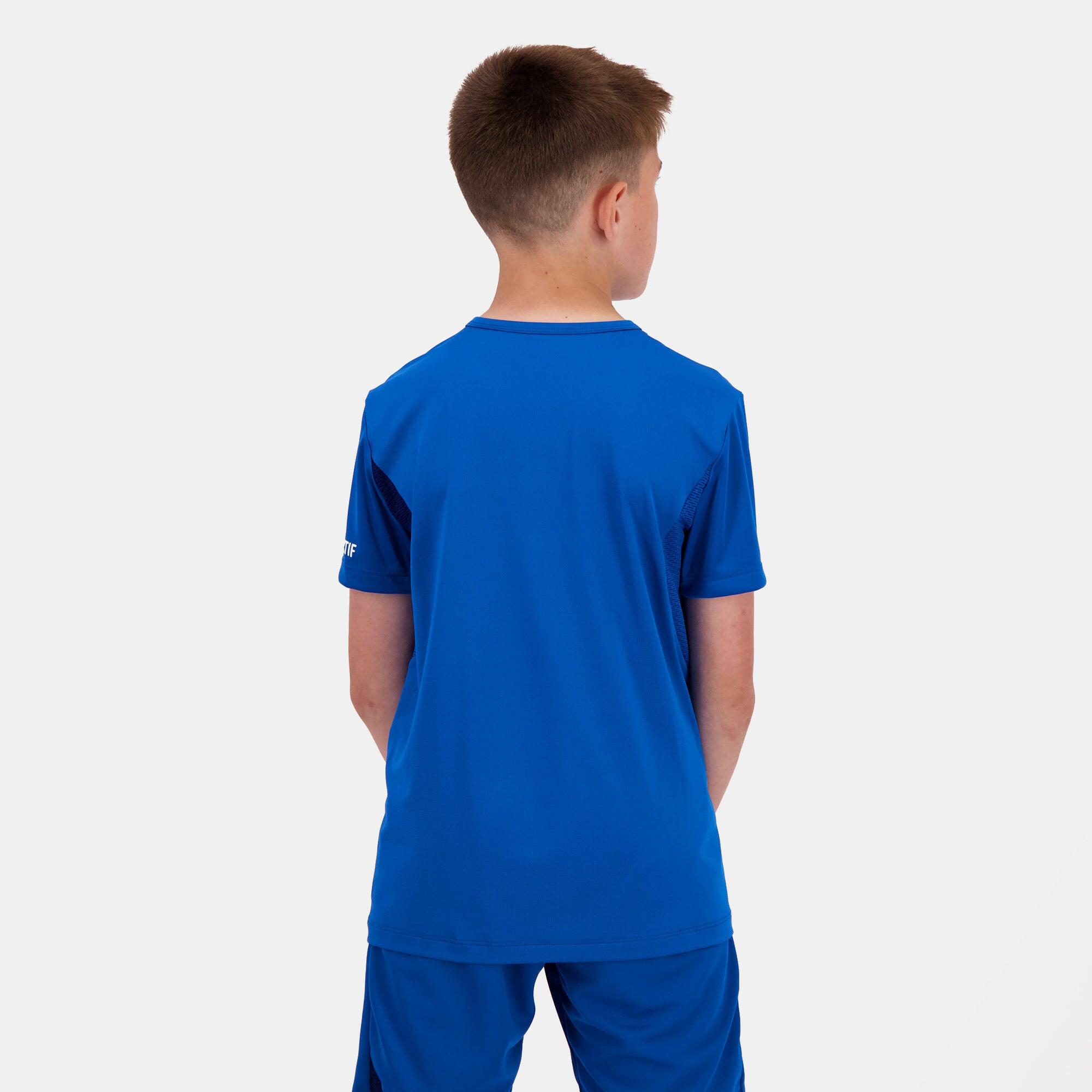 Maglietta Sportiva Blu da Tennis per Bambino Le Coq Sportif 4/5