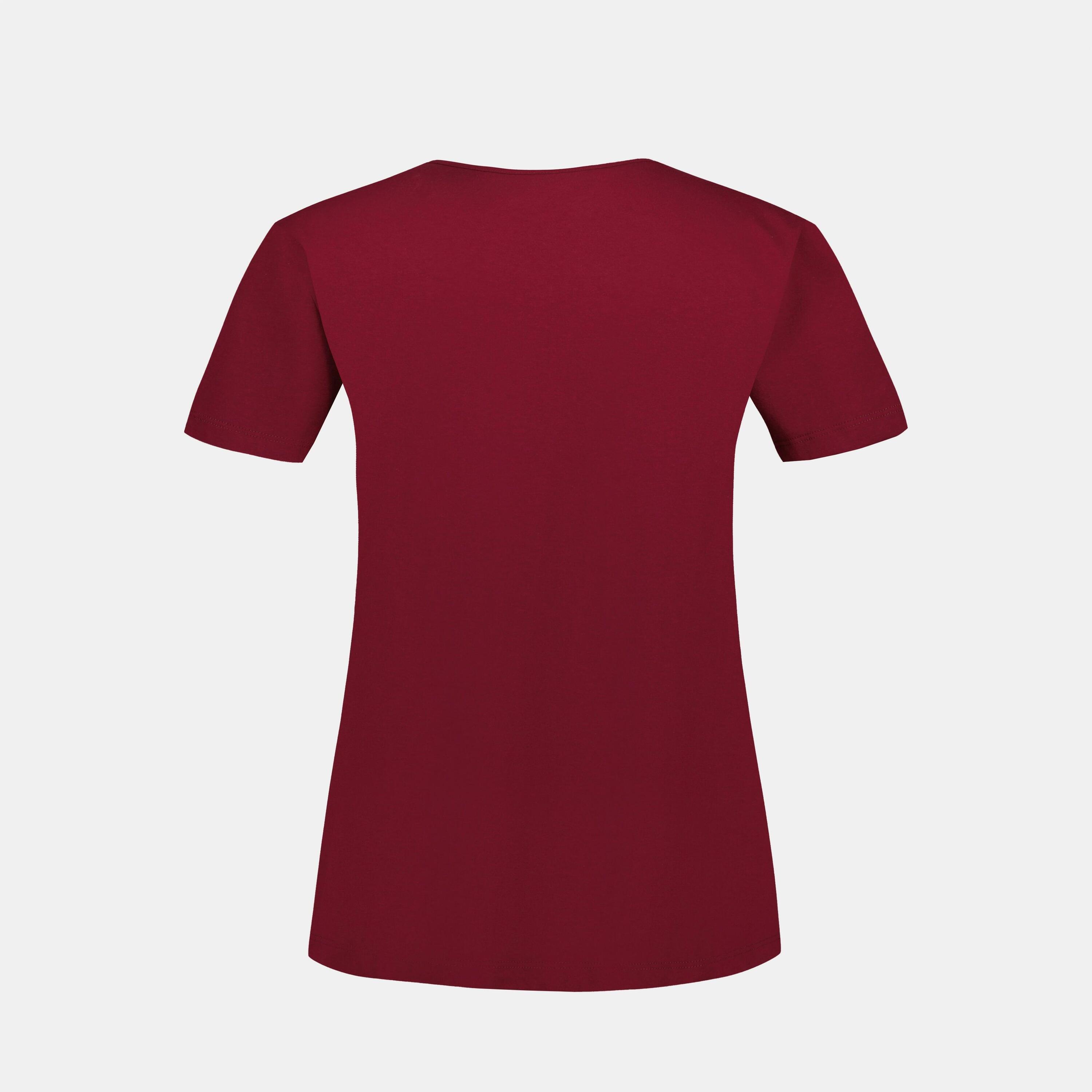 Le Coq Sportif Heritage Bordeaux Rood Dames T-Shirt 3/5