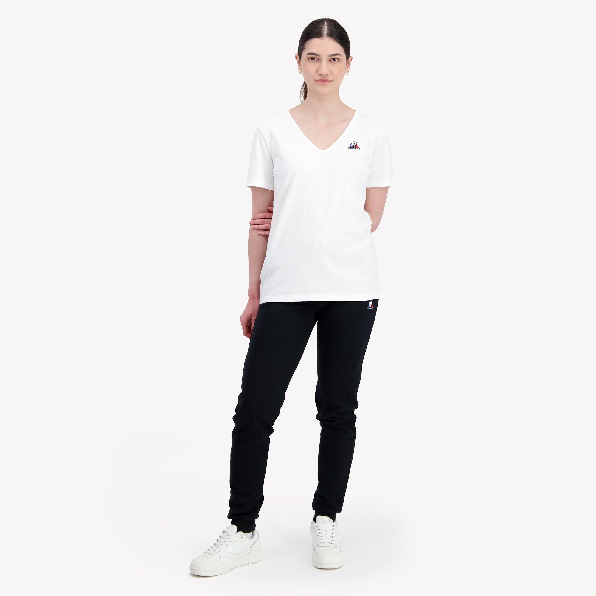 T-shirt Le Coq Sportif Ess Tee Ss Col V N1, Wit, Dames 5/5