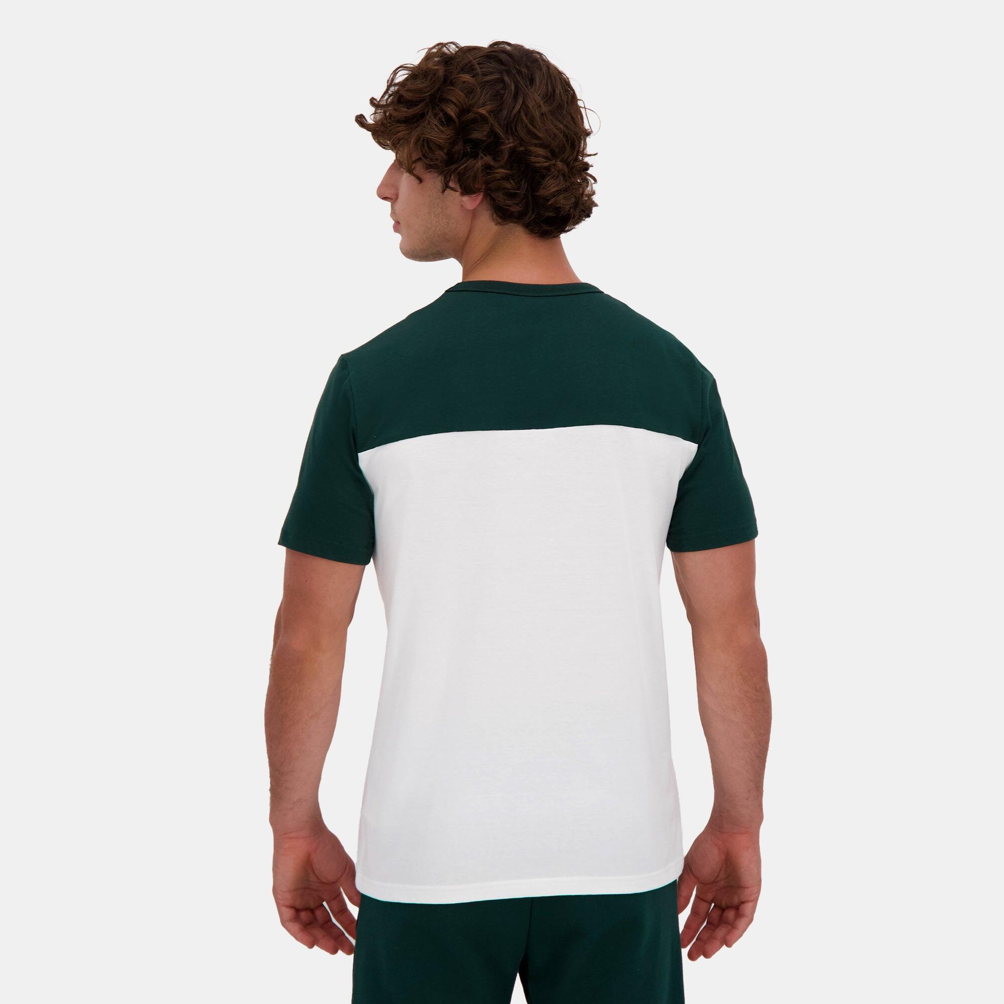 T-Shirt Vert/Blanc Homme Le Coq Sportif Contemporain 4/5