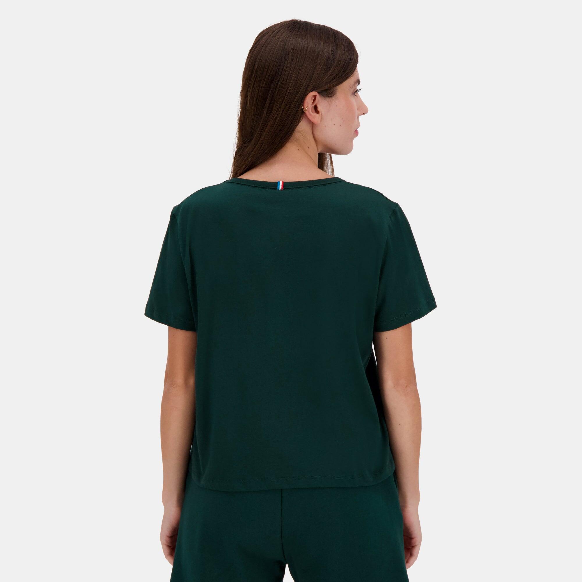 T-Shirt Vert Foncé Femme Le Coq Sportif Contemporain 4/5