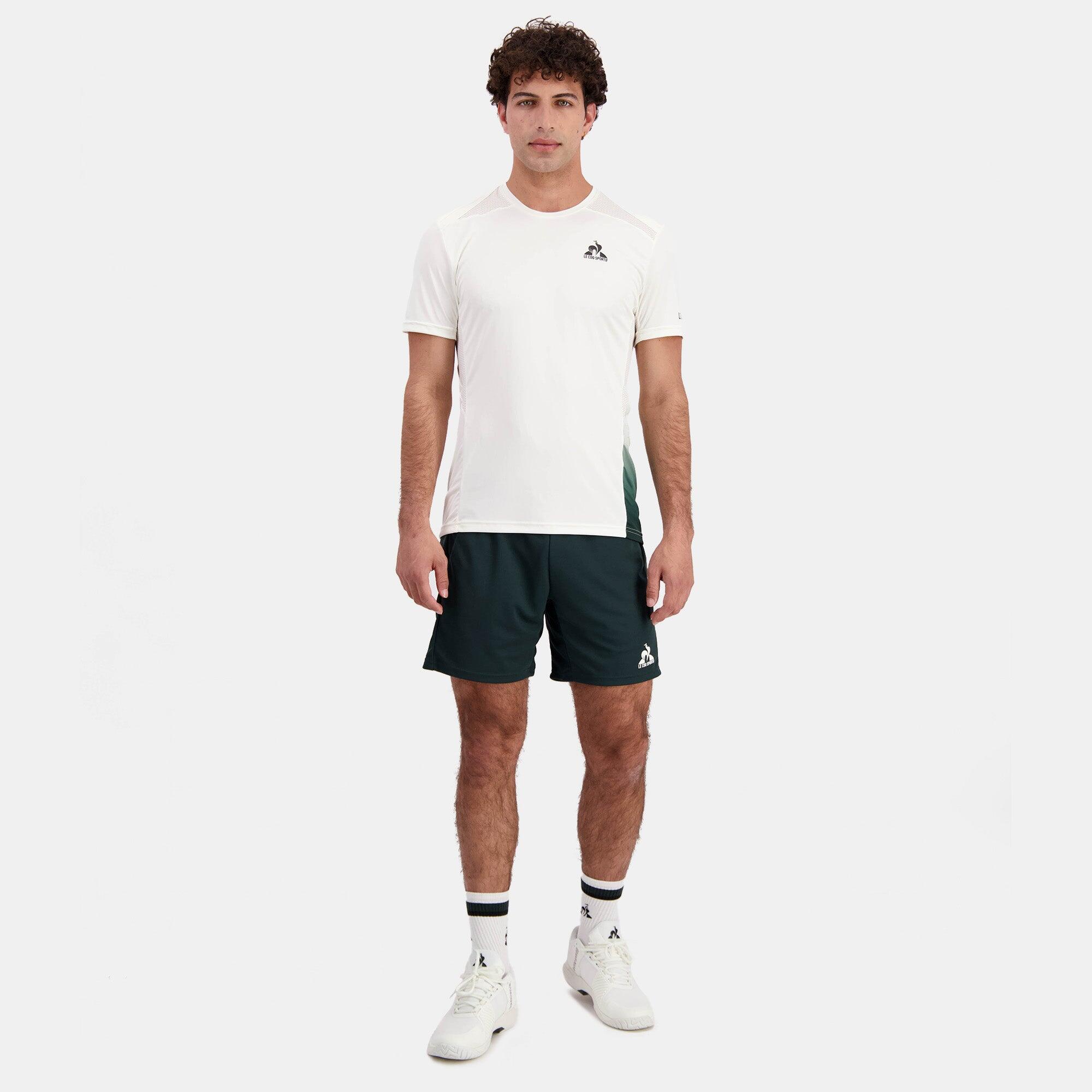 Le Coq Sportif Tennis Pro Sportshirt Ecru/Grün 5/5