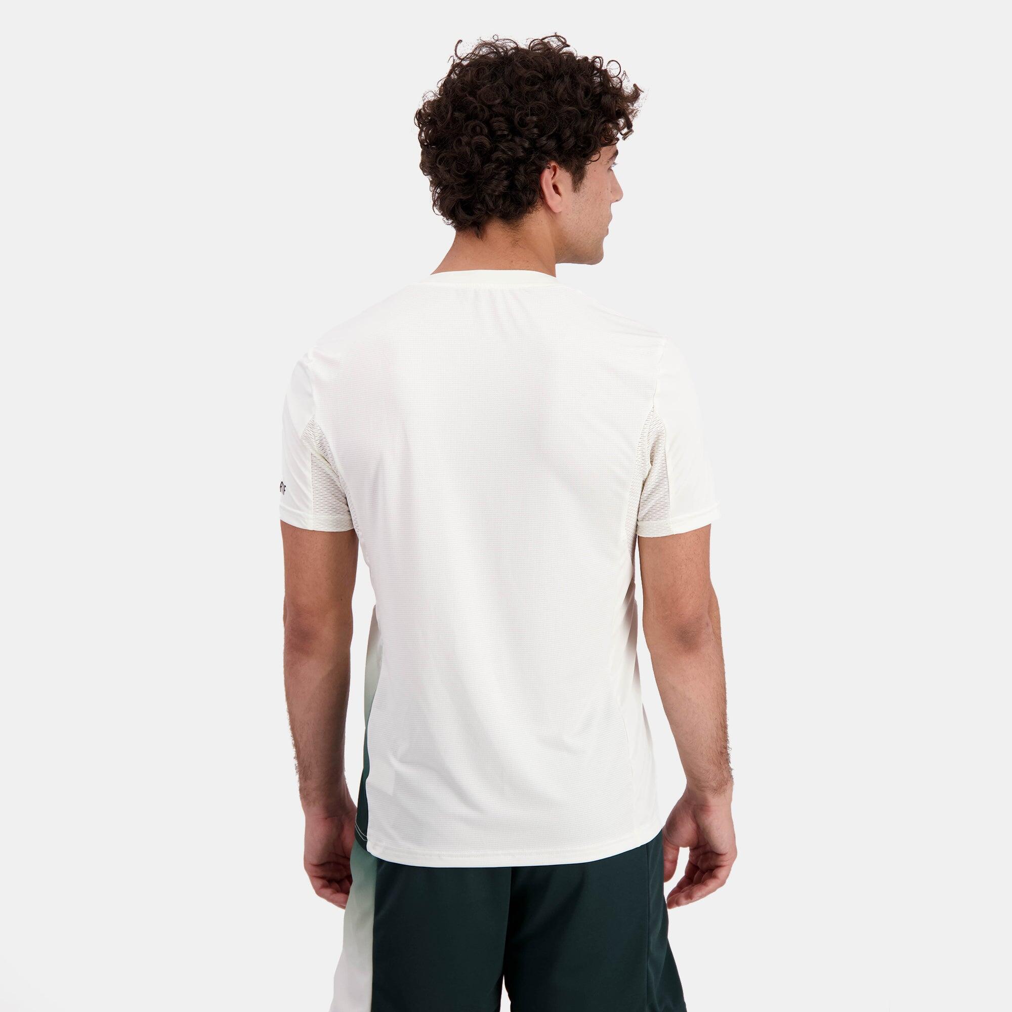 Le Coq Sportif Tennis Pro Sportshirt Ecru/Grün 4/5