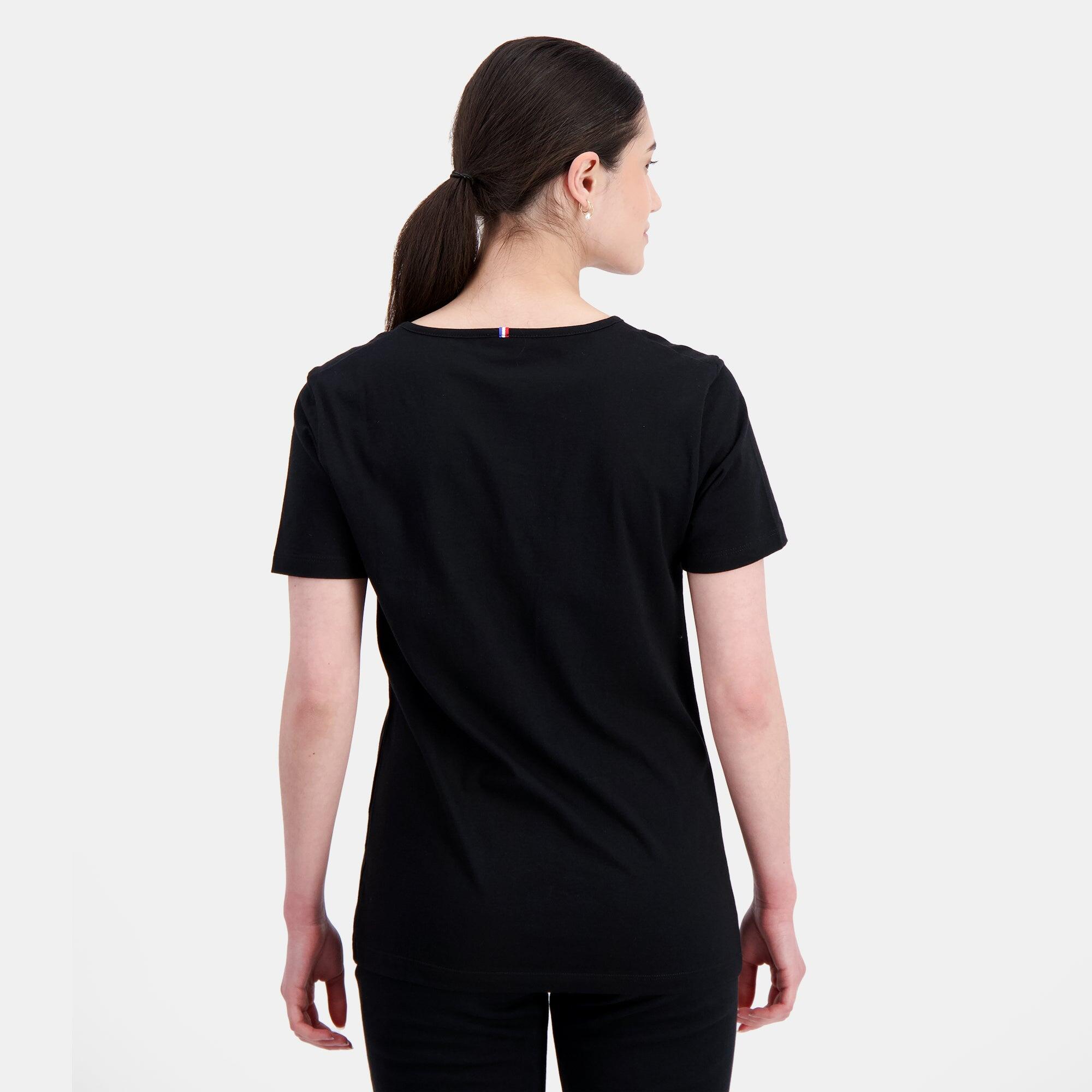 T-shirt Noir Femme Le Coq Sportif Ess Tee Ss Col 4/5