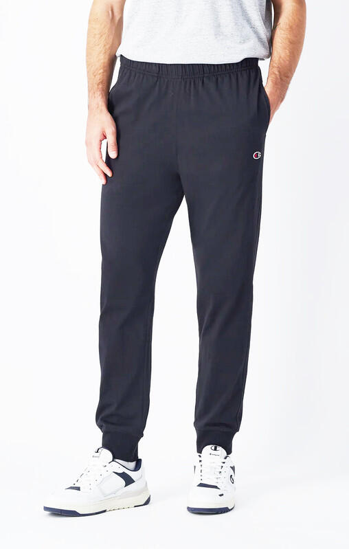 Pantaloni Uomo Champion Slim Fit Icons in Cotone Pro Jersey Melange Nero L 2/6