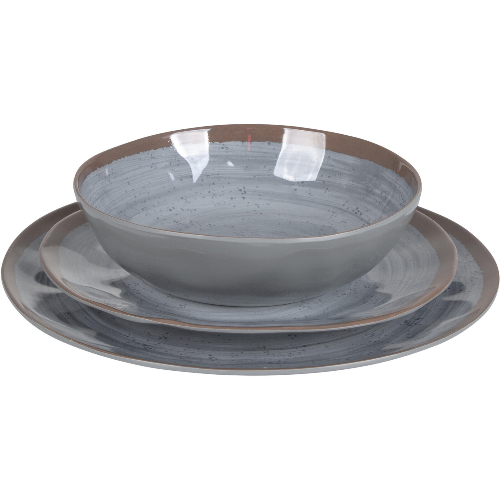 Vaisselle - Halo - Mélamine - 12 Pièces - Gris 3/7