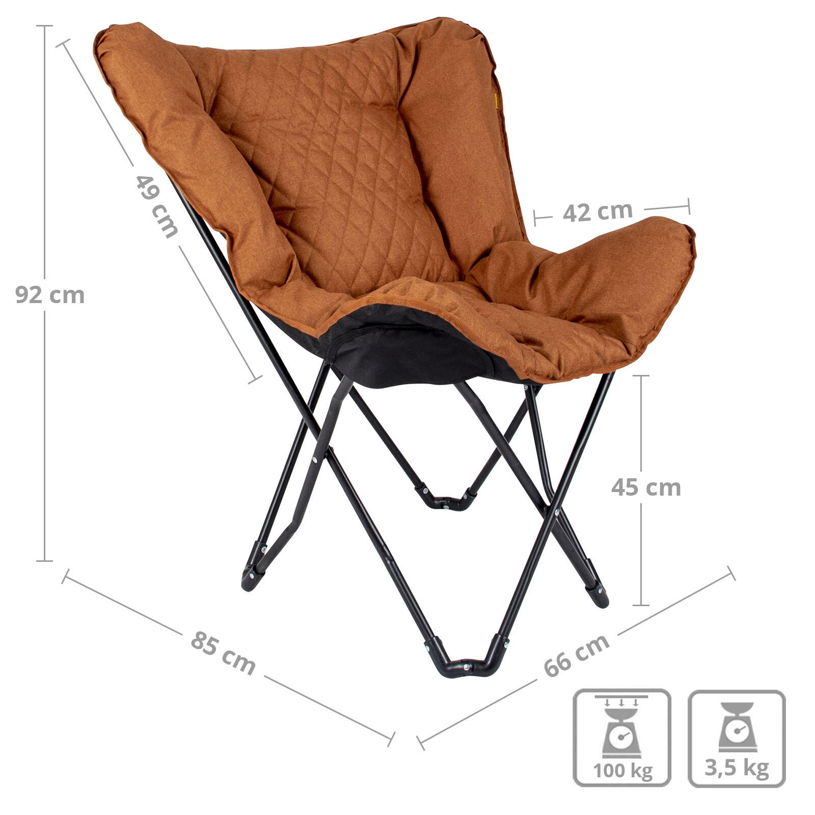 Industrial - Fauteuil papillon - Himrod - Cationique - Argile 2/7