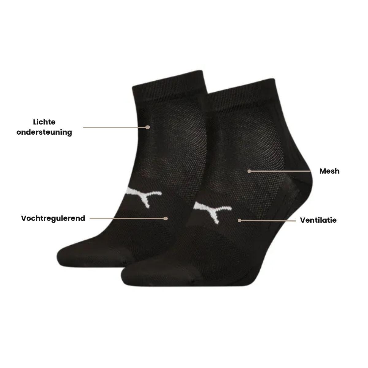 Chaussettes basses unisexes légères Noir PUMA (lot de 6 paires) 3/4
