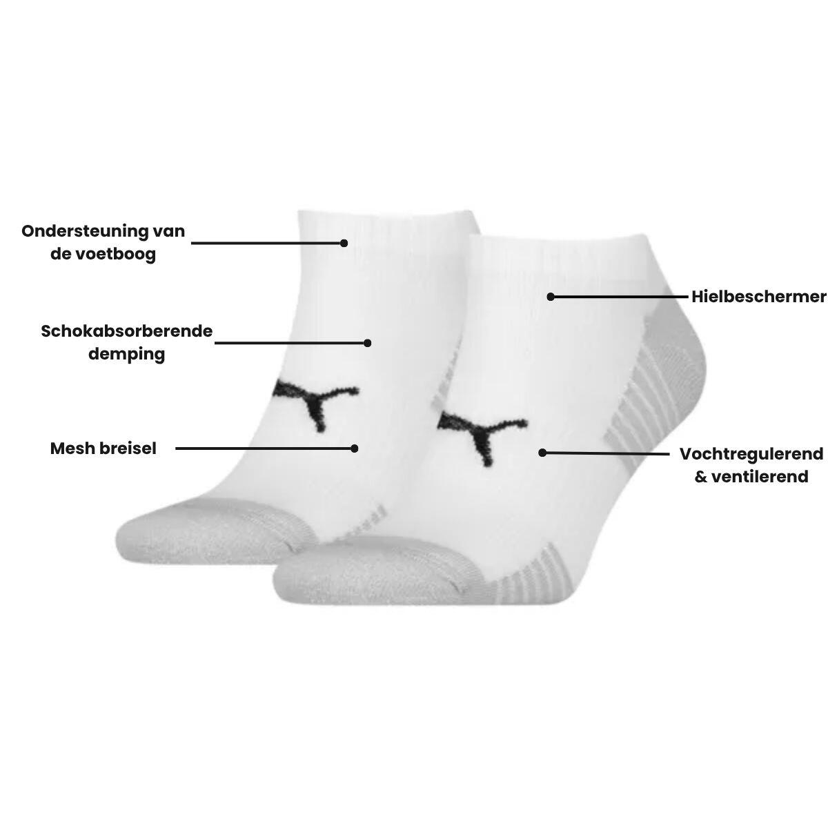 Socquettes de sport matelassées Blanche PUMA (lot de 6 paires) 3/4