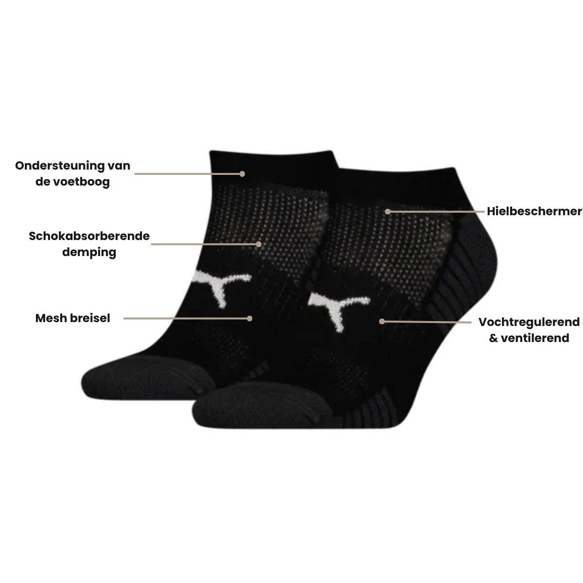 Socquettes de sport matelassées Noir PUMA (lot de 6 paires) 3/4