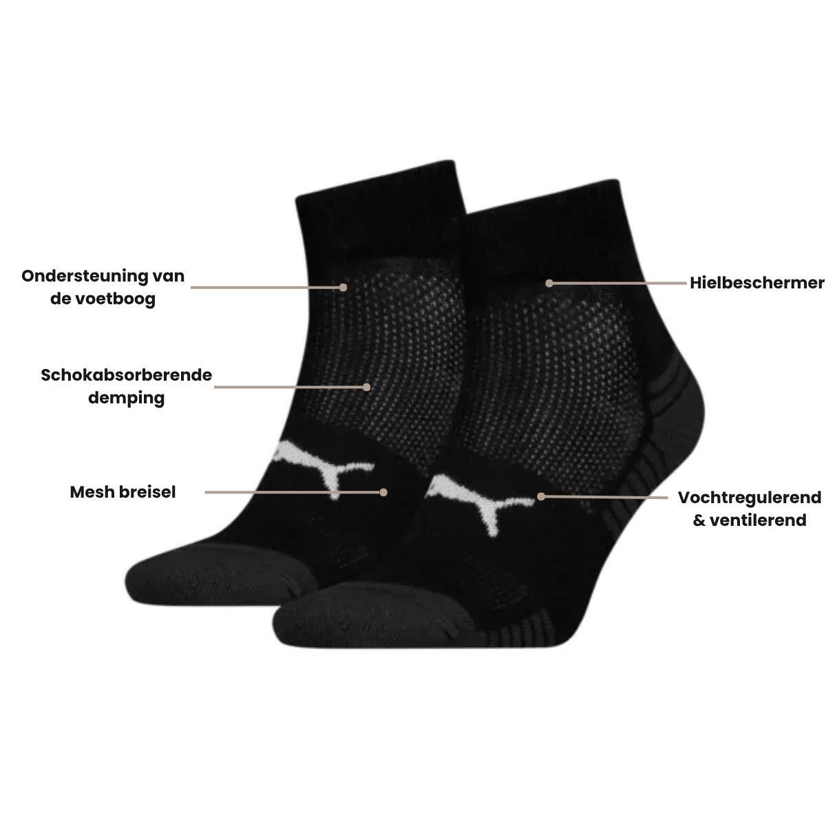 Chaussettes basses de sport matelassées Noir PUMA (lot de 2 paires) 2/3