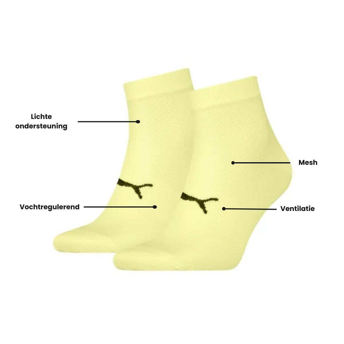 Puma Sport Quartersokken Light 2-pack Geel 2/3