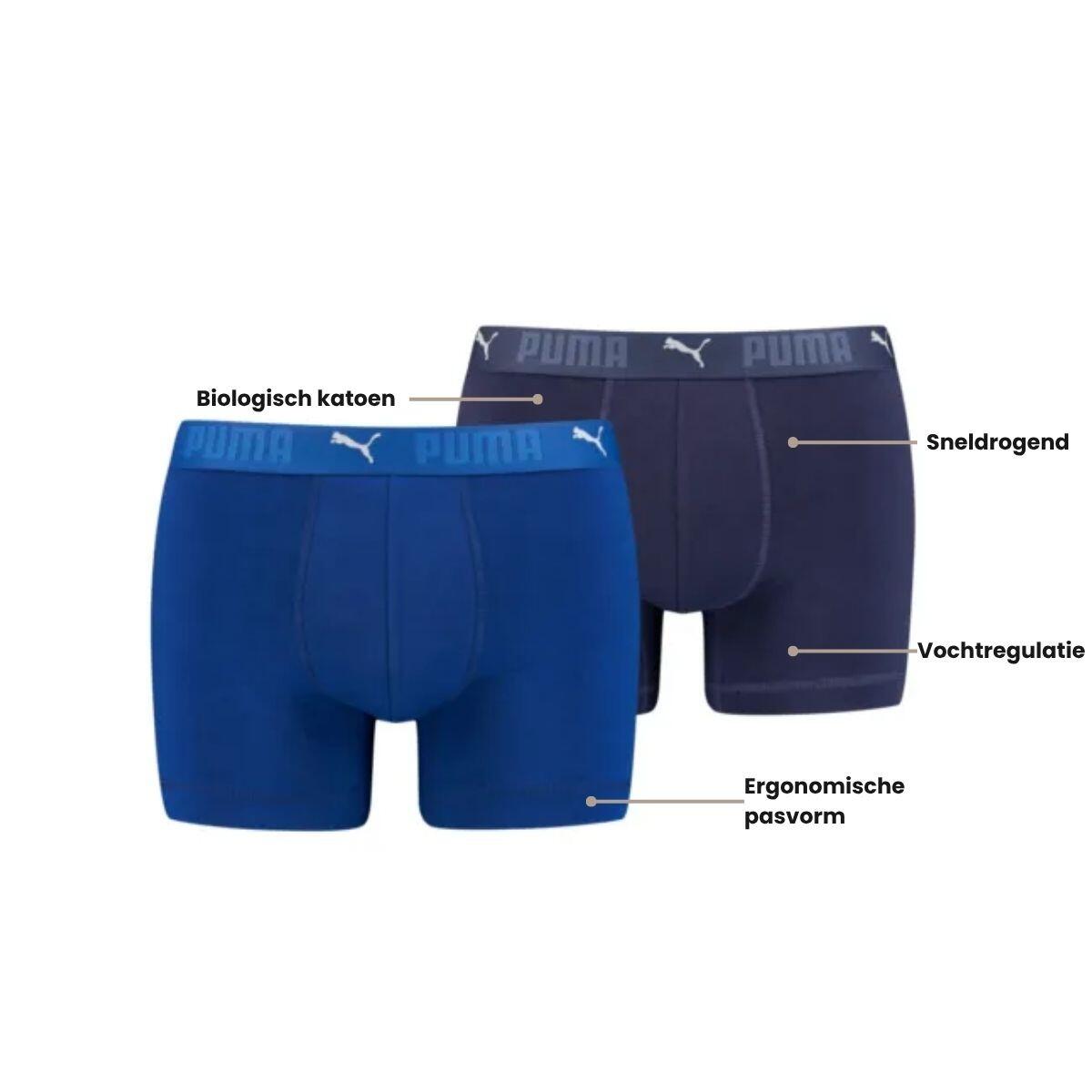 Puma Sportowe bokserki bawełniane, 6 szt. Niebieskie 7/7