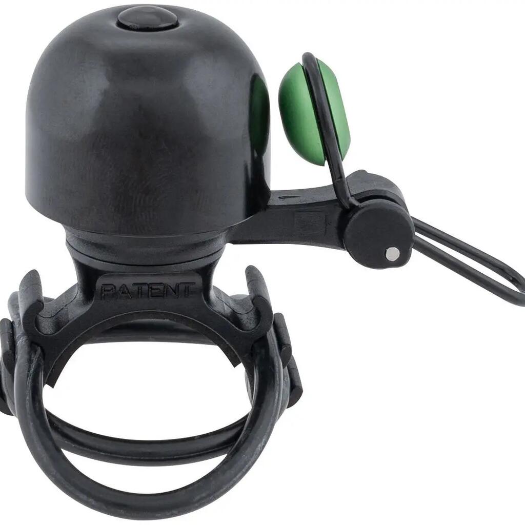CONTEC Diamond Bing mini brass bicycle bell 26 mm, black/green, universal mount