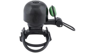 Contec diamond bing mini fietsbel, messing ø26 mm, zwart/groen, uni