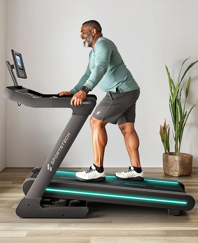 Sportstech Tapis de course sTread Pro | Pliable | Jusqu'à 20 km/h avec inclinais 2/7