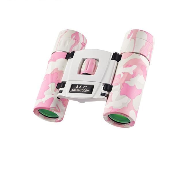 8x21 High Power Colorful Binoculars for Kids - Pinkish White