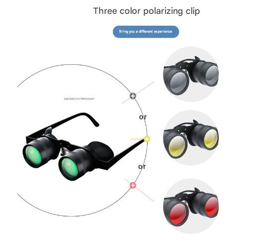 10x HD Telescope + Tri-color Polarised Lens Binocular Glasses