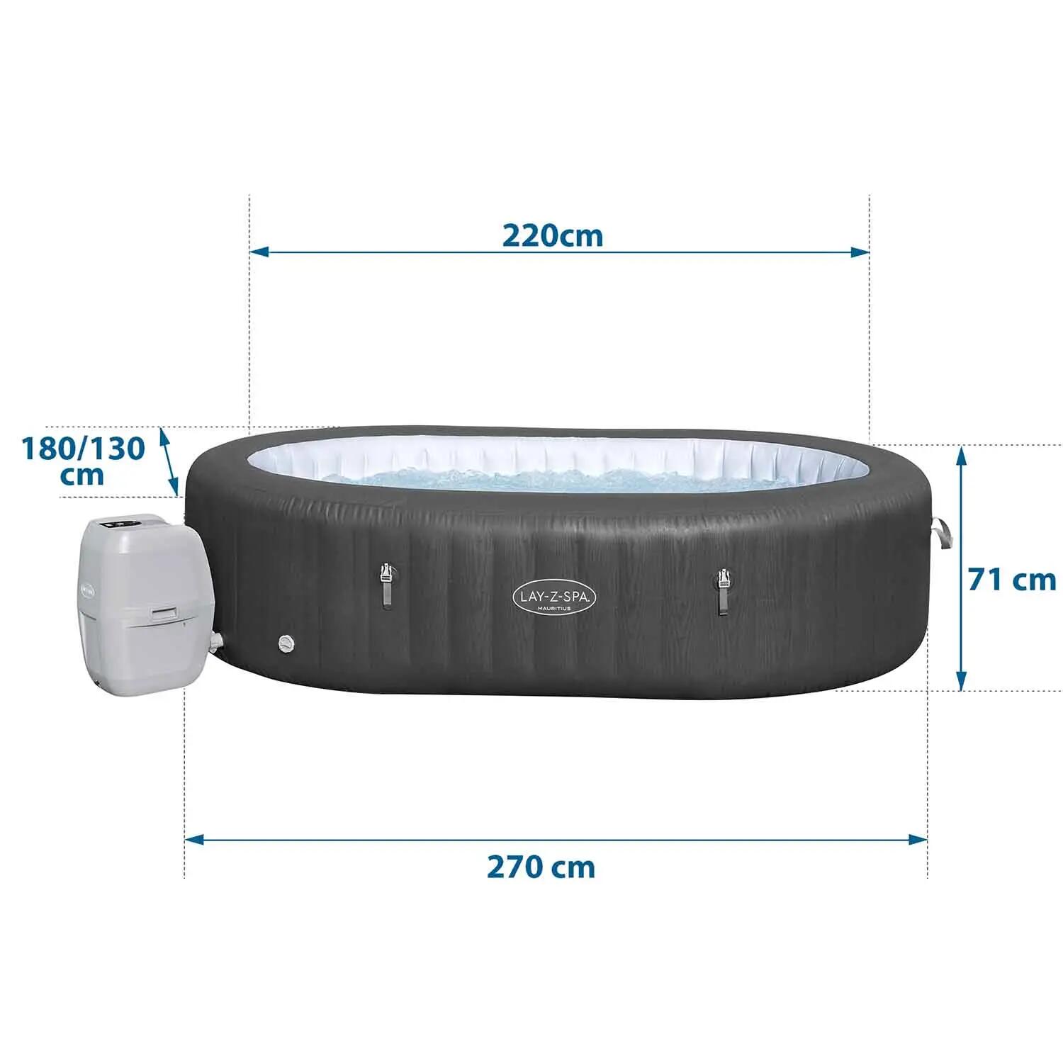 Bestway Spa gonflable ovale Lay-Z-Spa Mauritius AirJet avec WiFi 5-7 personnes 7/10