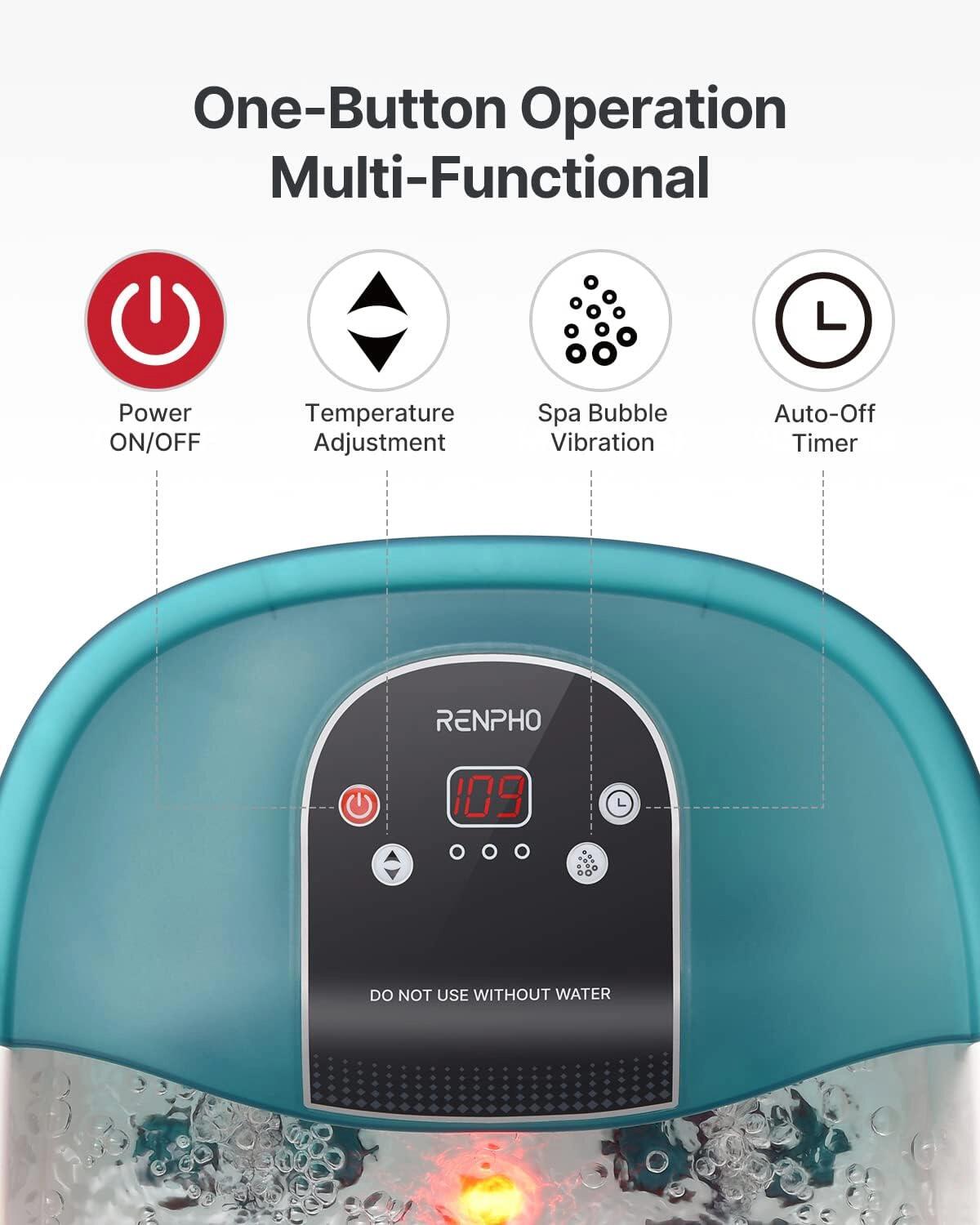 RENPHO - Hydromasseur de pieds Foot Spa Bath Massager - Vert 6/6