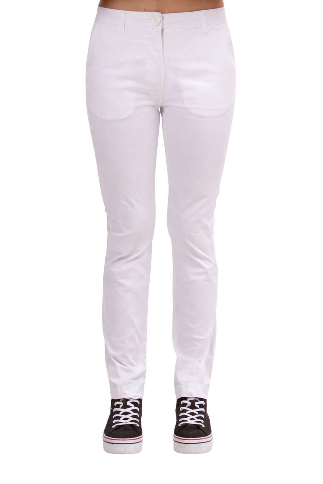 Chino donna slim con logo 3/4