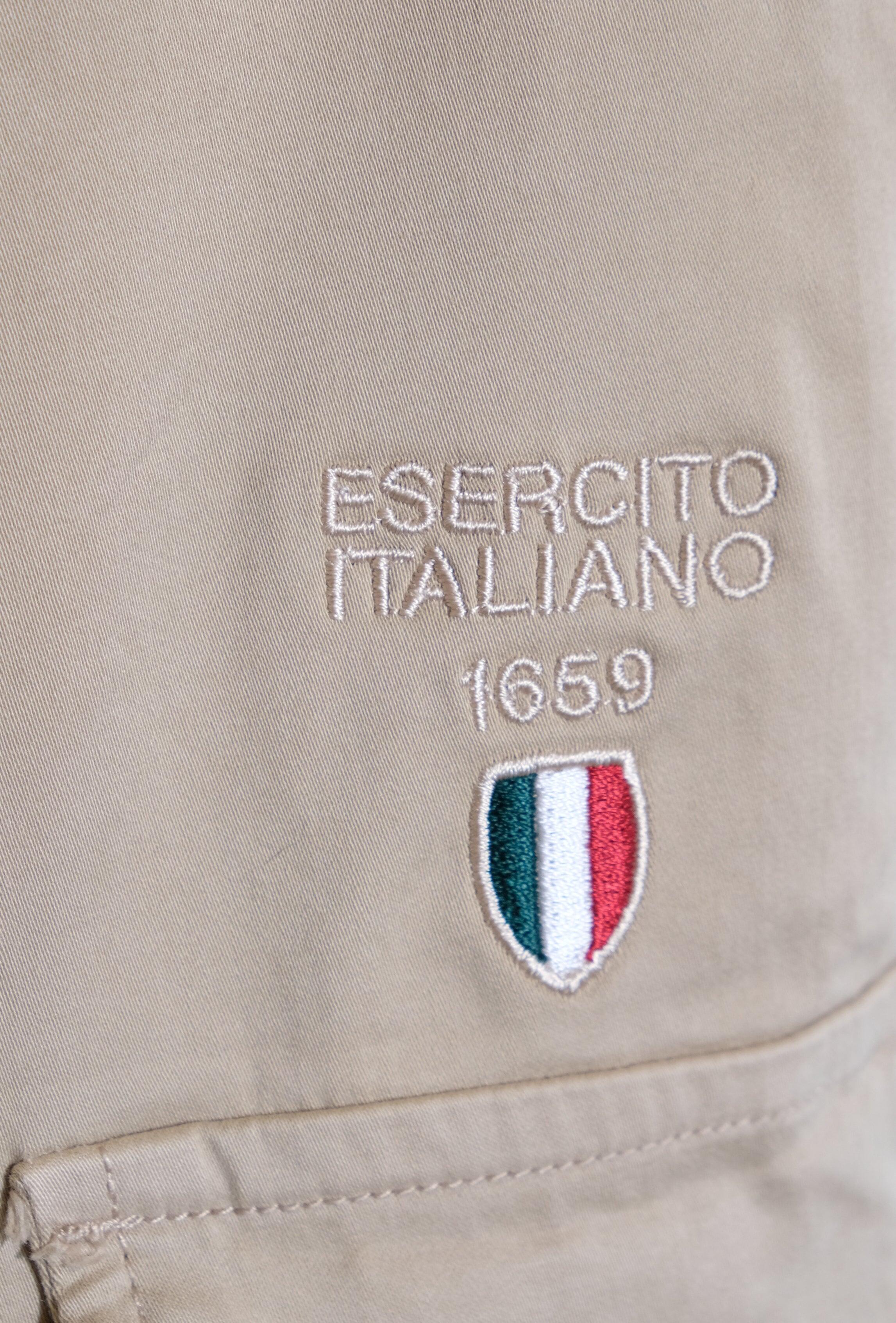 Pantaloni Esercito cargo con tasconi khaki uomo 3/4