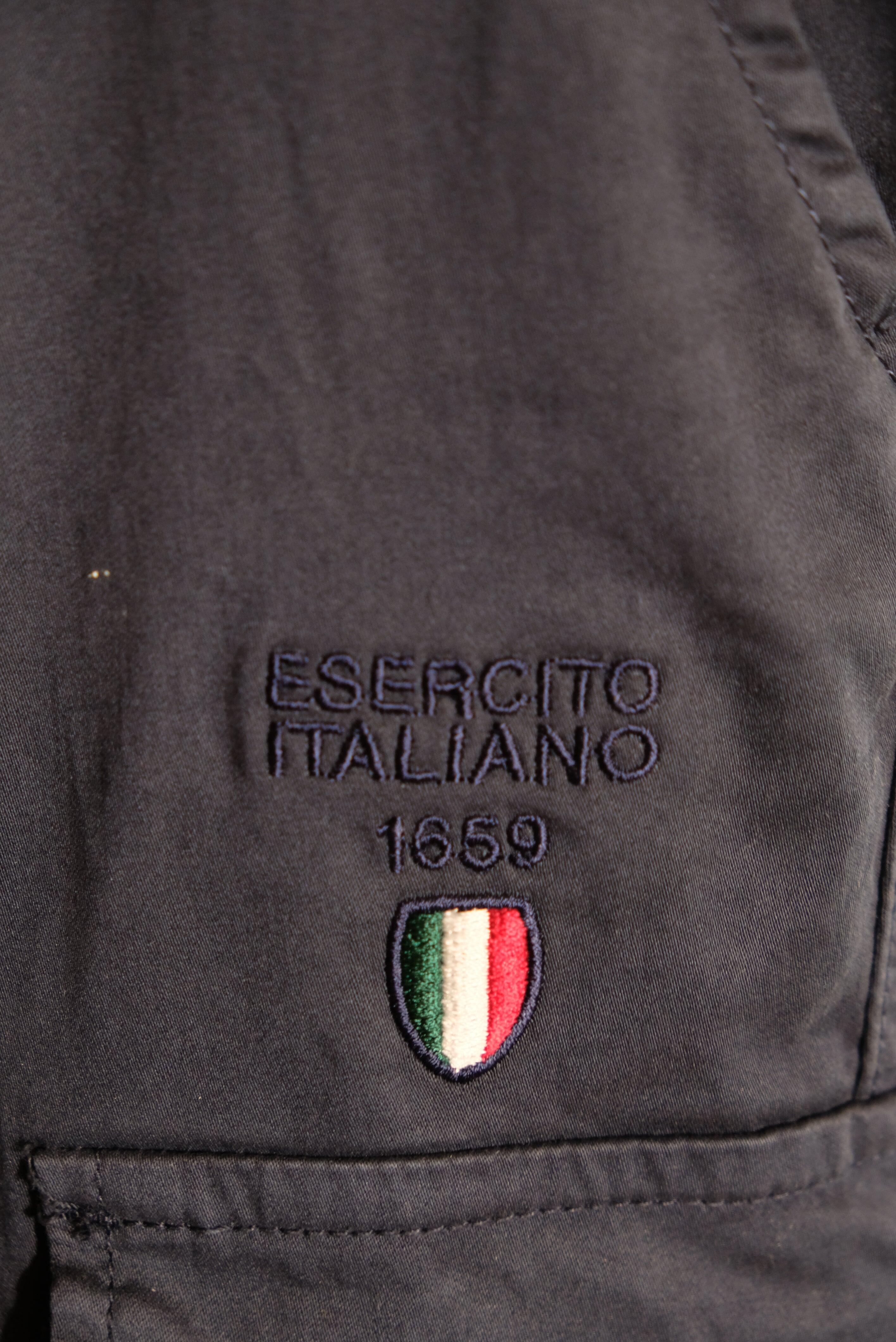 Pantaloni Esercito cargo con tasconi blu uomo 3/4