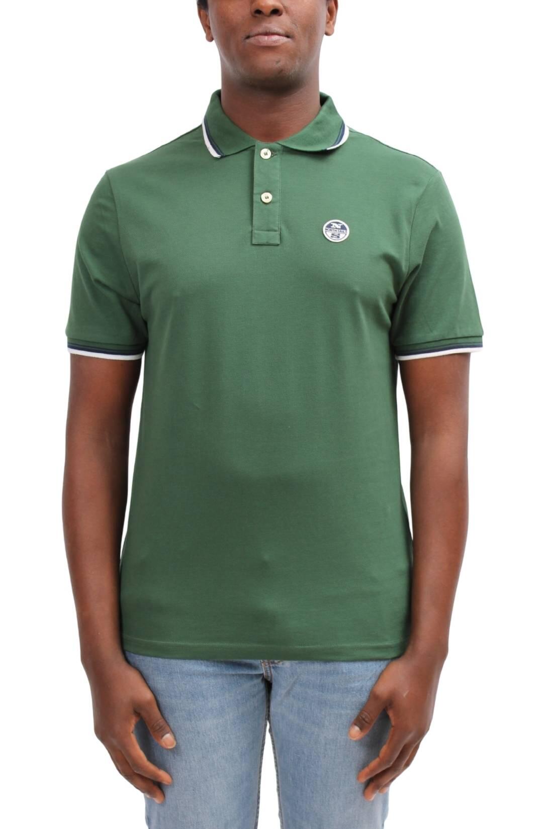 Polo uomo con profili a contrasto 3/4