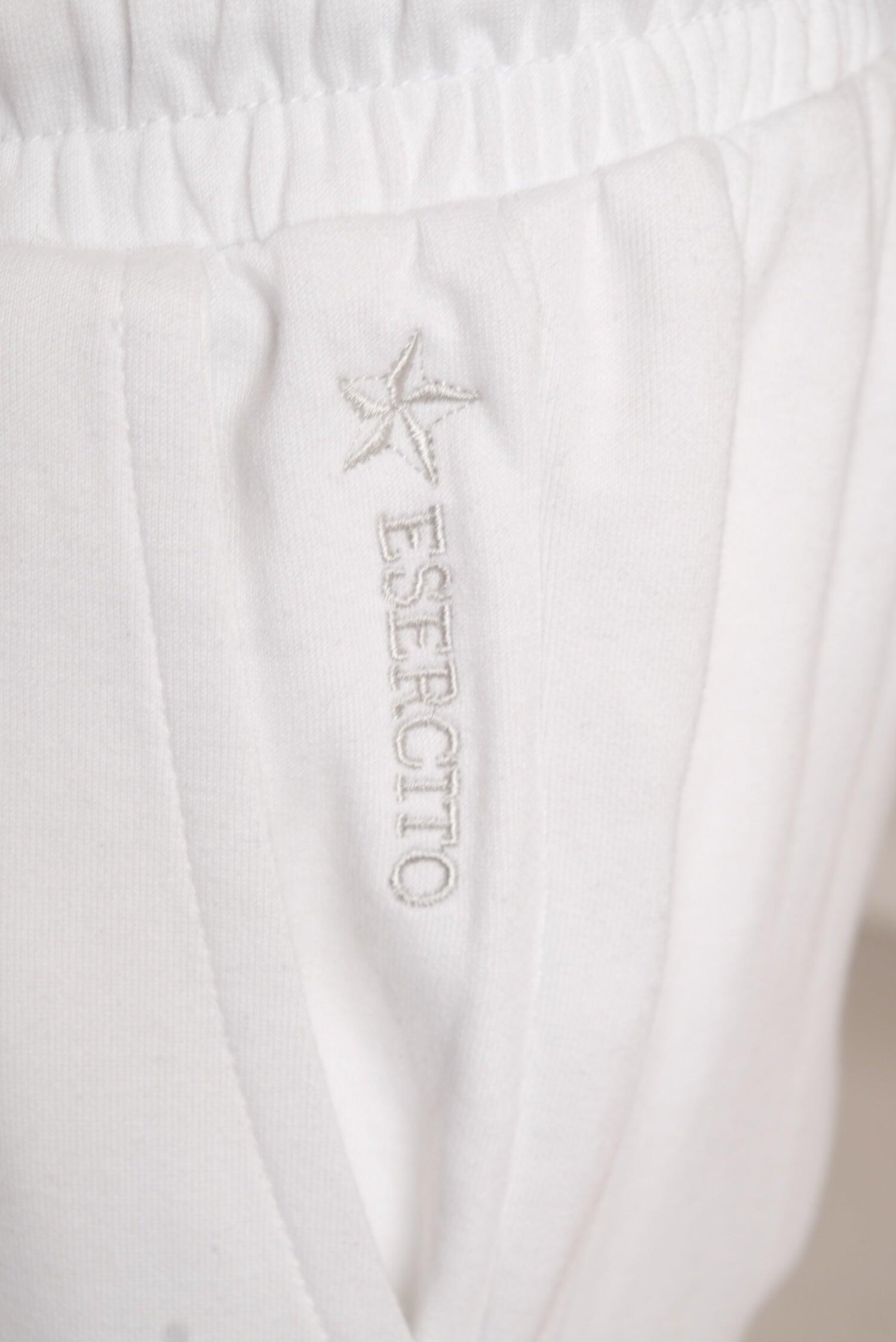Pantaloni Esercito joggers con tasche bianchi uomo 4/4