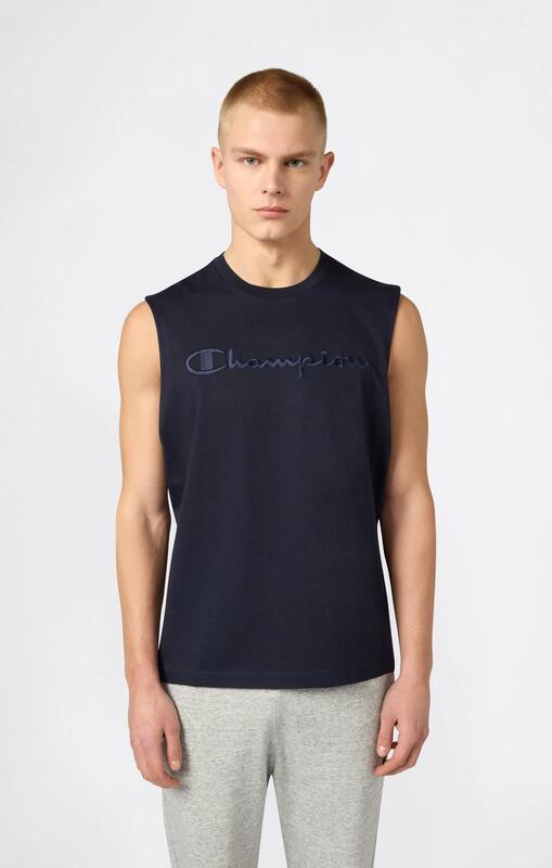 Champion T-shirt smanicata uomo Champion Icons in cotone – Relax Fit, Blu M 3/3