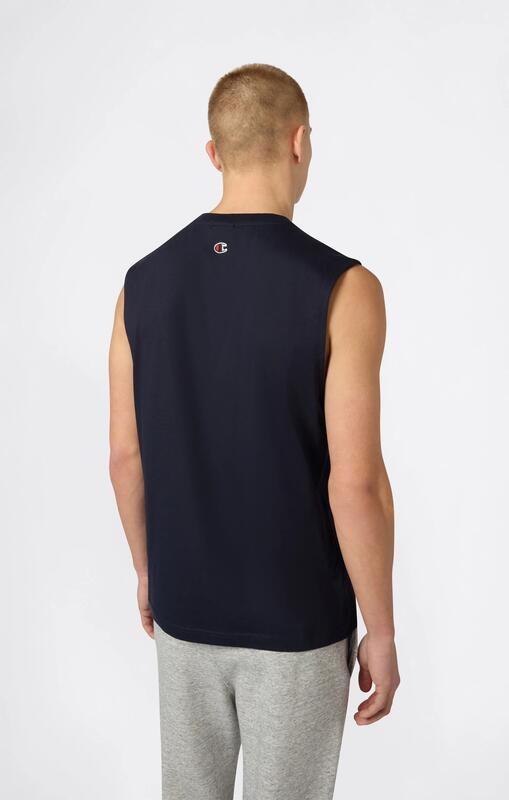 Champion T-shirt smanicata uomo Champion Icons in cotone – Relax Fit, Blu M 2/3