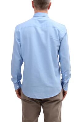 Overhemd - sportswear - heren - linnen, lange mouw - blauw