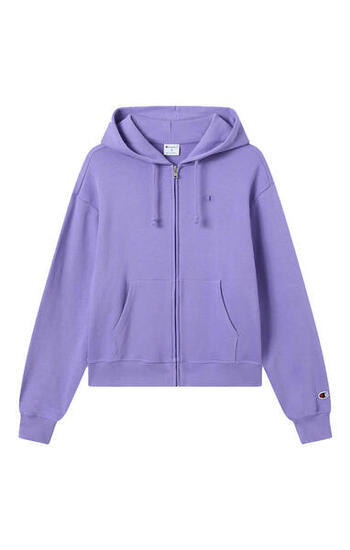 Champion Felpa Donna Oversize Cappuccio e Zip Icons Viola con Tasche Casual XL
