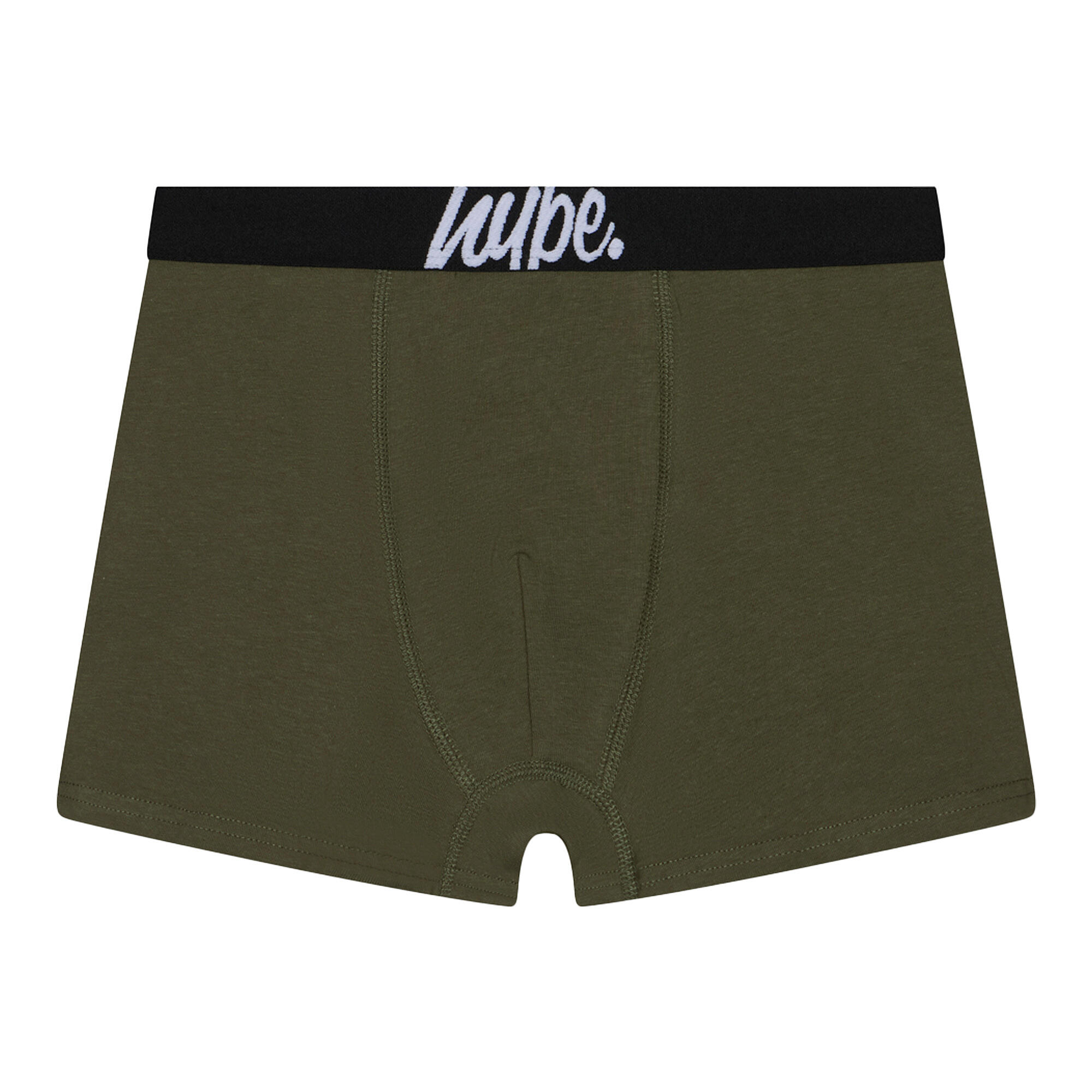 HYPE - 3 Boxers Garçon Noir Olive Imprimé Sous-vêtements Doux Respirants 4/5