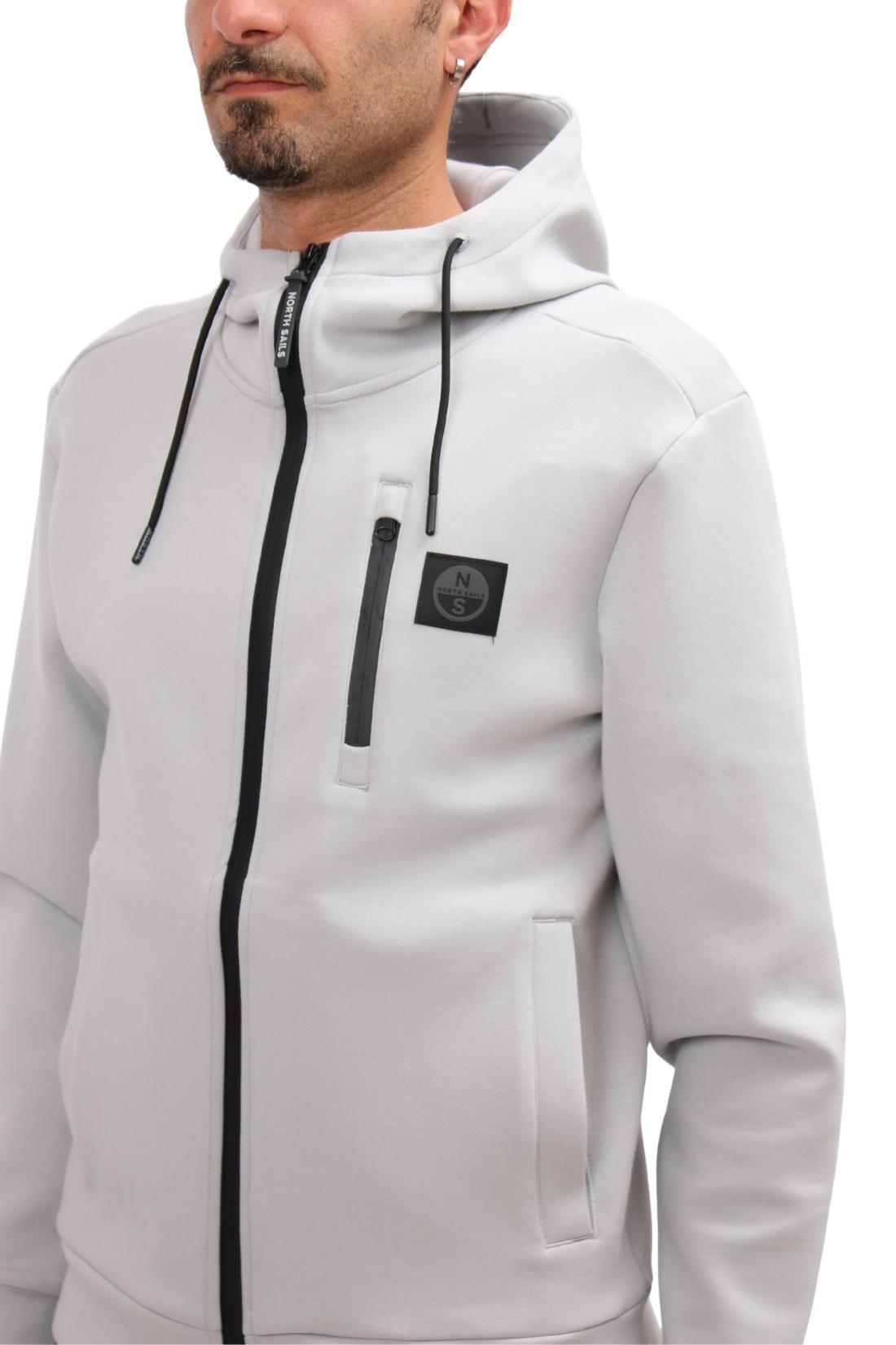 Felpa uomo con zip e patch logo 2/5