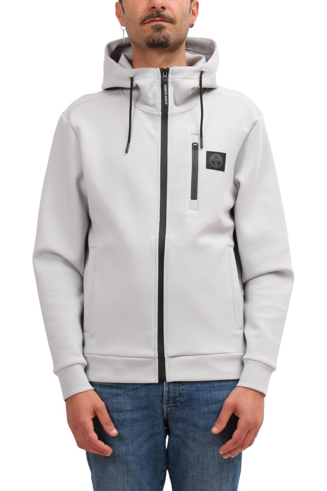 Felpa uomo con zip e patch logo 4/5
